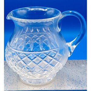 Vintage Waterford Lismore Diamond Cut Crystal Pitcher/Vase 32 Oz 6" Tall Elegant